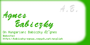 agnes babiczky business card